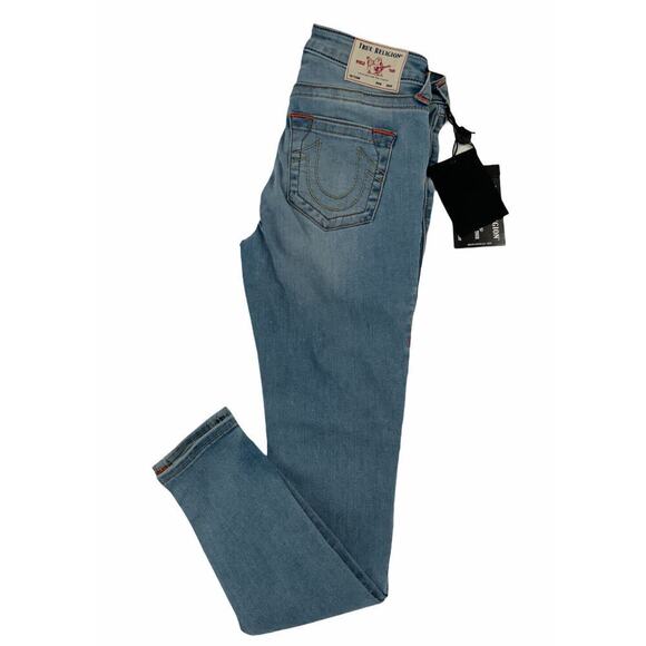 True Religion Women's Jennie Curvy Mid Rise Skinny Jeans Blue Stretch Size 6/28 - Picture 5 of 10